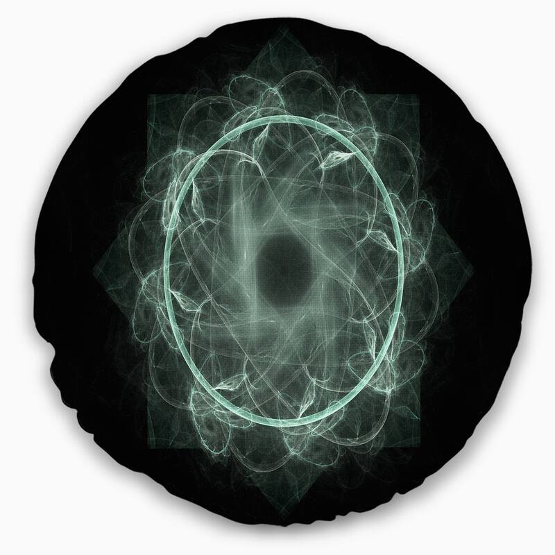 Designart 'Shiny Light Blue Radial Fractal Flower Art' Floral Throw Pillow