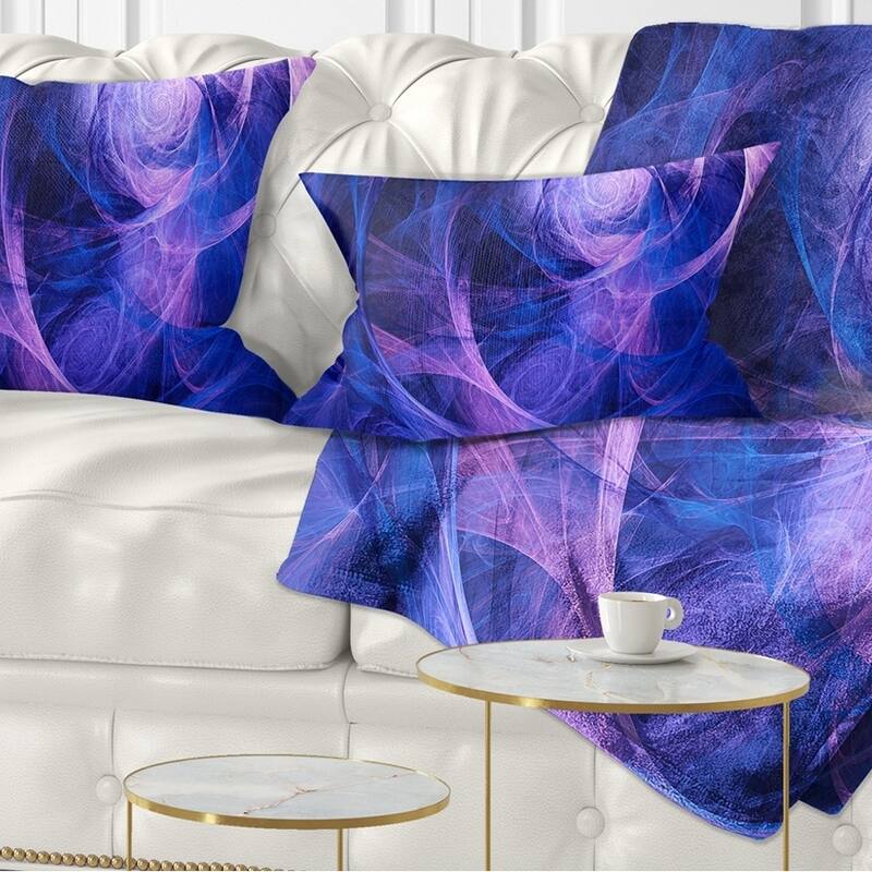 Designart 'Bright Blue Stormy Sky' Abstract Throw Pillow - Rectangle - 12 in. x 20 in. - Medium