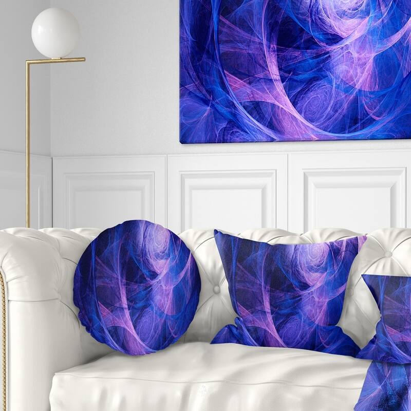 Designart 'Bright Blue Stormy Sky' Abstract Throw Pillow - Round - 20 inches round - Large
