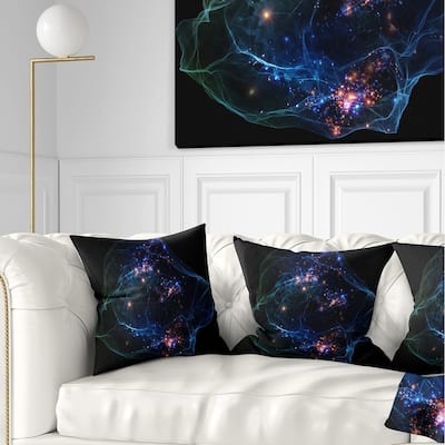 Designart 'Blue Lights of Network' Abstract Throw Pillow