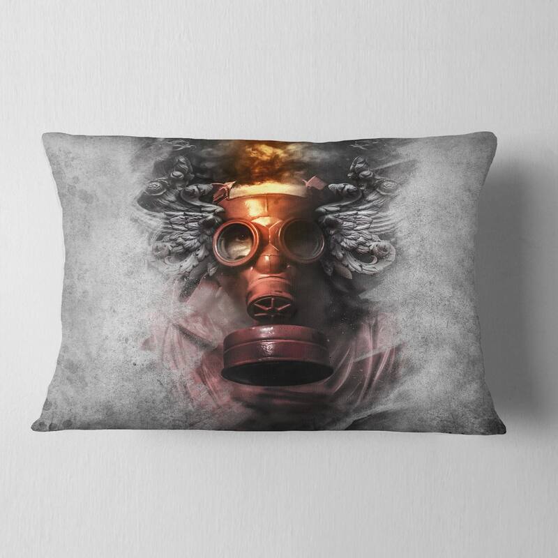 Designart 'Toxic Man in Mask' Abstract Portrait Throw Pillow