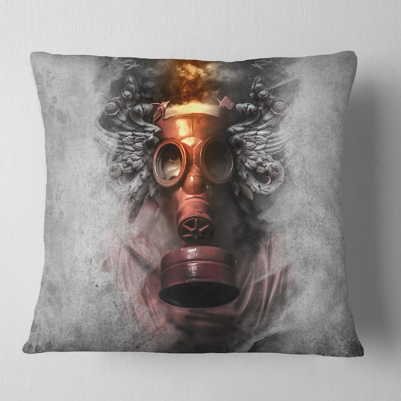 Designart 'Toxic Man in Mask' Abstract Portrait Throw Pillow