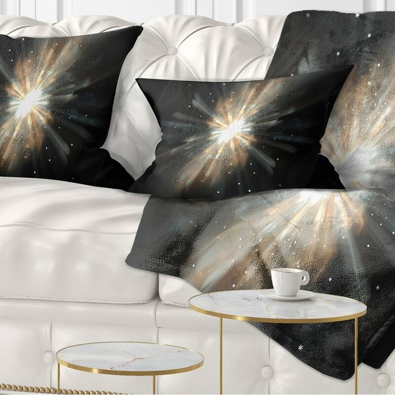 Designart 'Fractal Star Galaxy' Abstract Throw Pillow - Rectangle - 12 in. x 20 in. - Medium