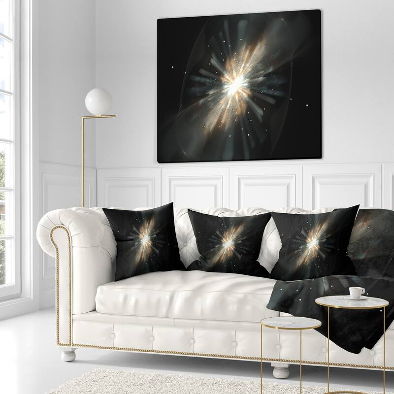 Designart 'Fractal Star Galaxy' Abstract Throw Pillow
