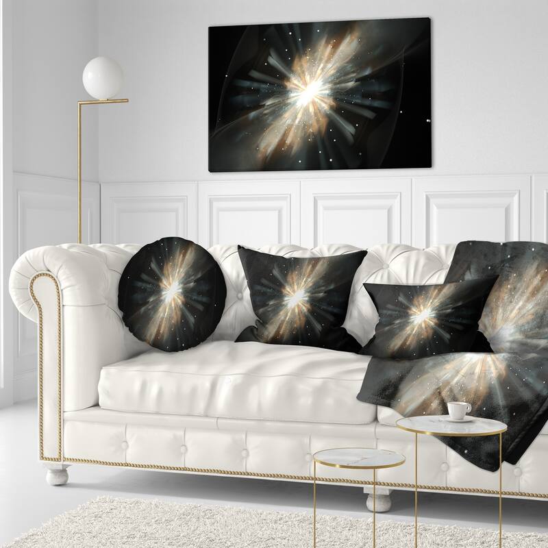 Designart 'Fractal Star Galaxy' Abstract Throw Pillow