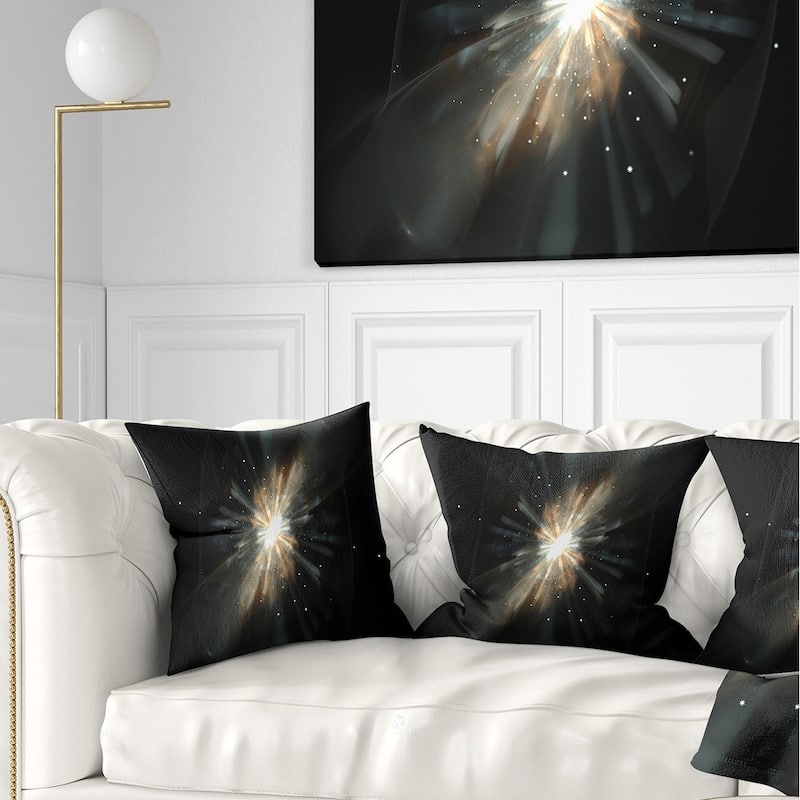 Designart 'Fractal Star Galaxy' Abstract Throw Pillow - Square - 16 in. x 16 in. - Small