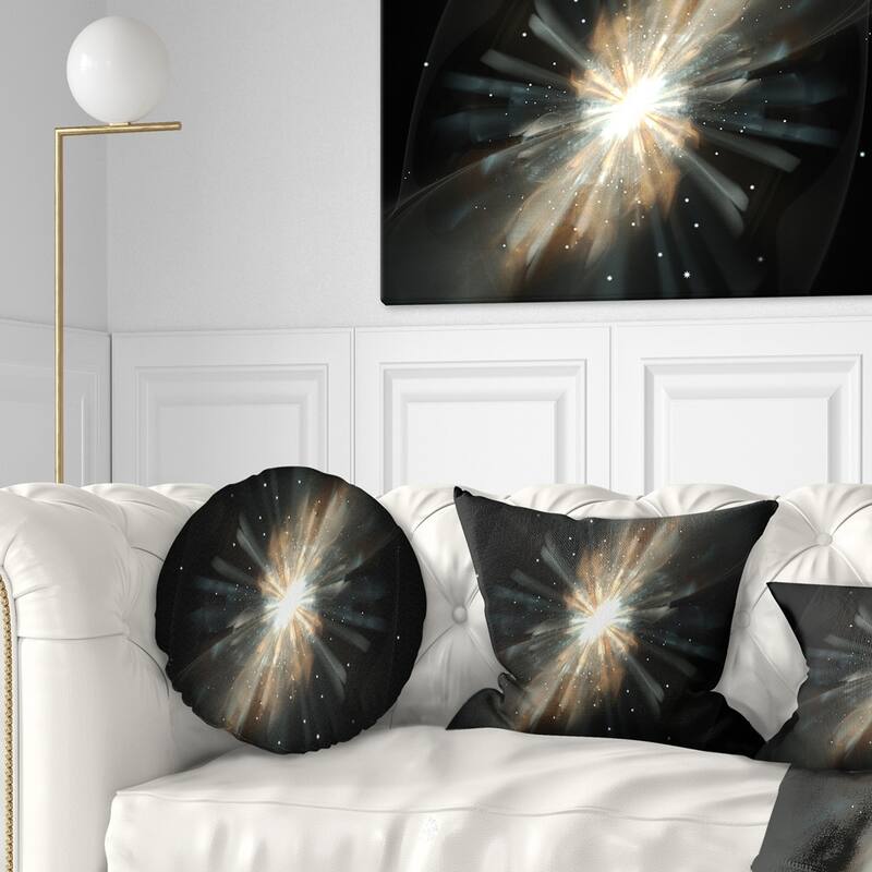 Designart 'Fractal Star Galaxy' Abstract Throw Pillow - Round - 20 inches round - Large