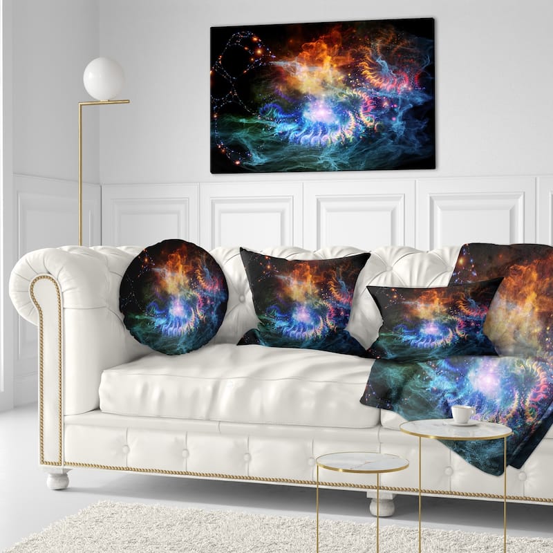 Designart 'Flame Lights of Network' Abstract Throw Pillow