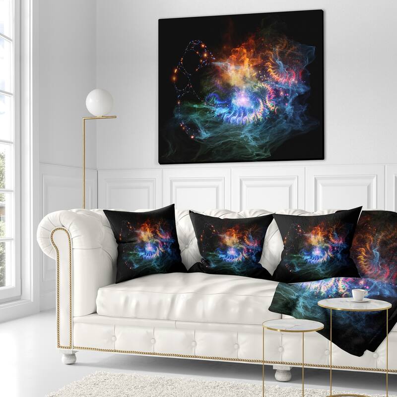 Designart 'Flame Lights of Network' Abstract Throw Pillow