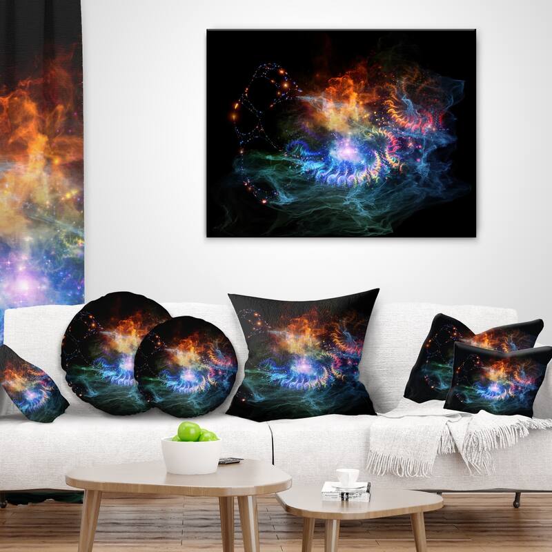 Designart 'Flame Lights of Network' Abstract Throw Pillow