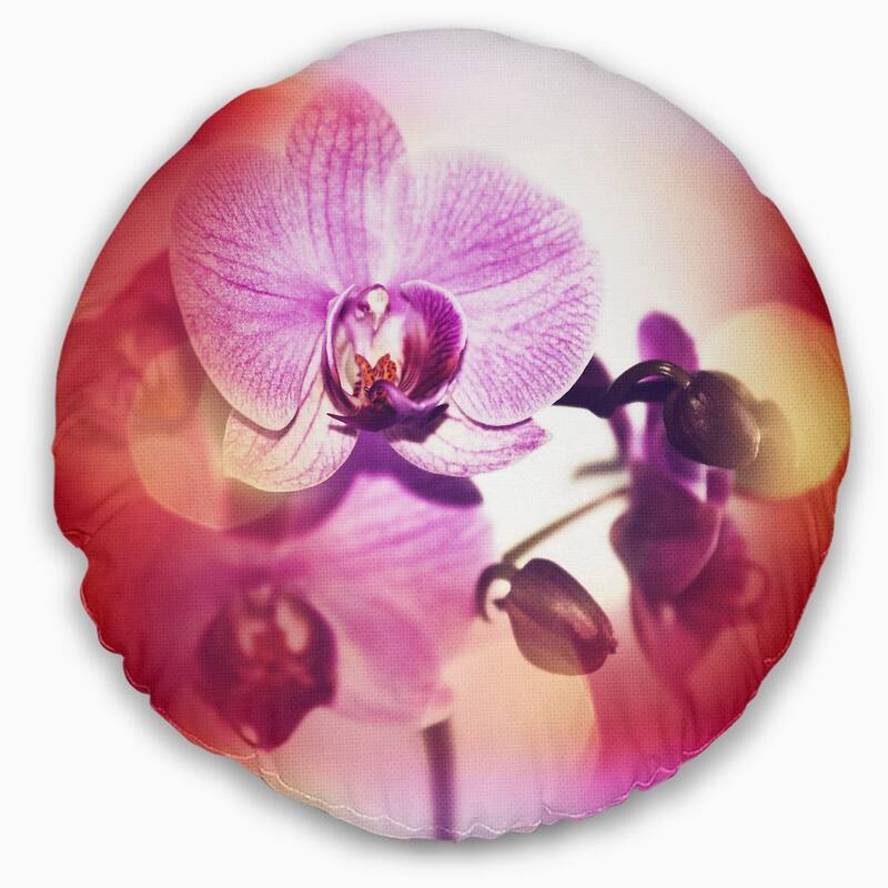 Designart 'Beautiful Pink Orchid Flowers' Flower Throw Pillow