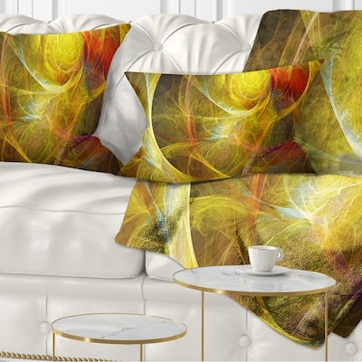 Designart 'Bright Yellow Stormy Sky' Abstract Throw Pillow