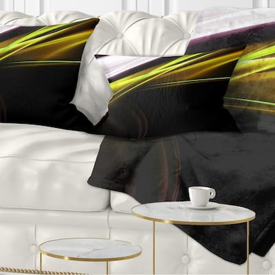 Designart 'Fractal Lines Golden White' Abstract Throw Pillow