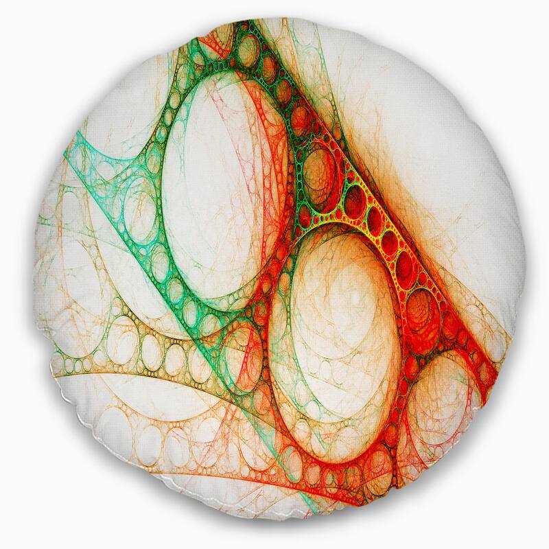 Designart 'Red Green Metal Constructions' Abstract Throw Pillow