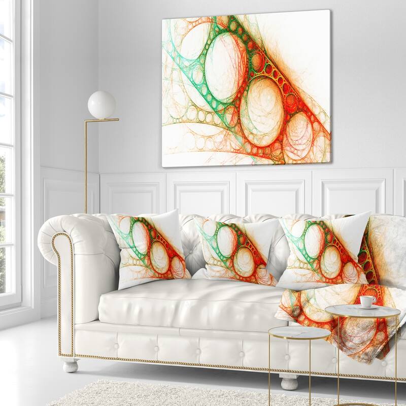 Designart 'Red Green Metal Constructions' Abstract Throw Pillow