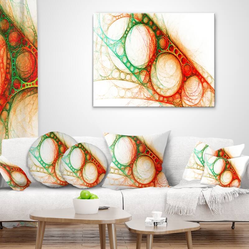 Designart 'Red Green Metal Constructions' Abstract Throw Pillow