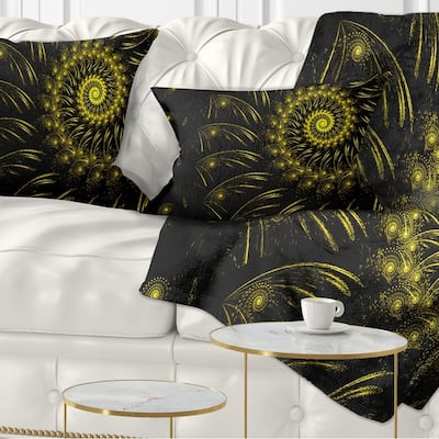 Designart 'Endless Spiral Snail Yellow' Abstract Throw Pillow