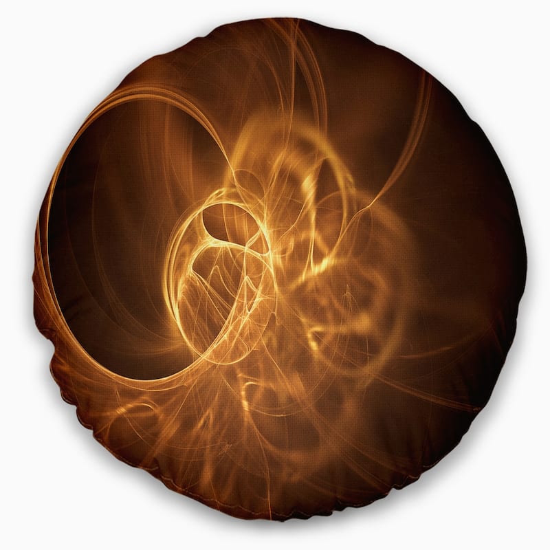 Designart 'Softly Glowing Circles Golden' Abstract Throw Pillow