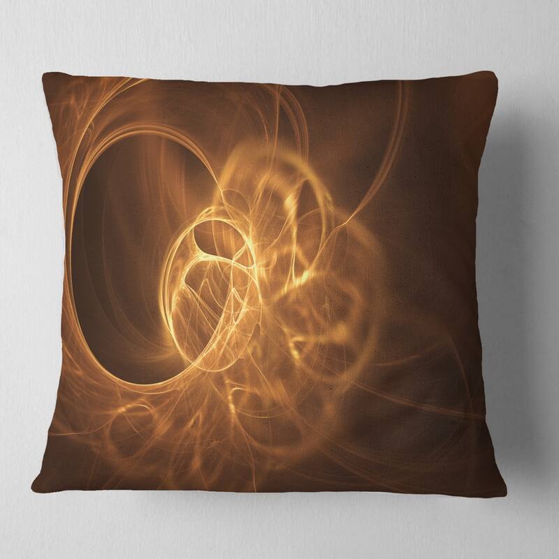 Designart 'Softly Glowing Circles Golden' Abstract Throw Pillow
