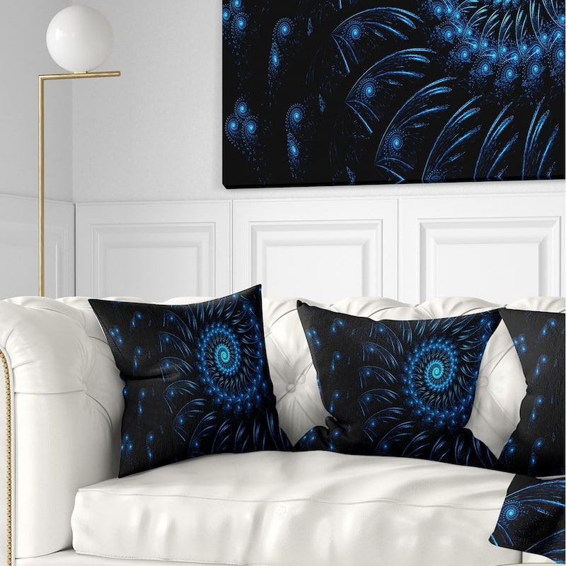 Designart 'Endless Spiral Snail Blue' Abstract Throw Pillow - Square - 18 in. x 18 in. - Medium