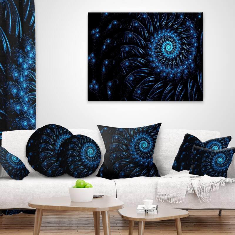 Designart 'Endless Spiral Snail Blue' Abstract Throw Pillow