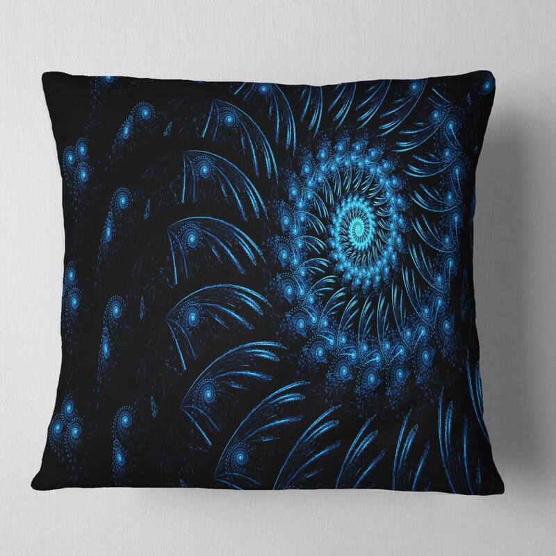 Designart 'Endless Spiral Snail Blue' Abstract Throw Pillow