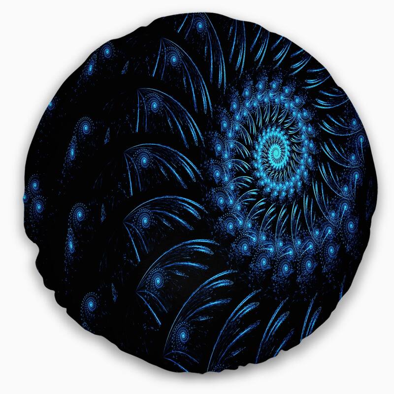 Designart 'Endless Spiral Snail Blue' Abstract Throw Pillow