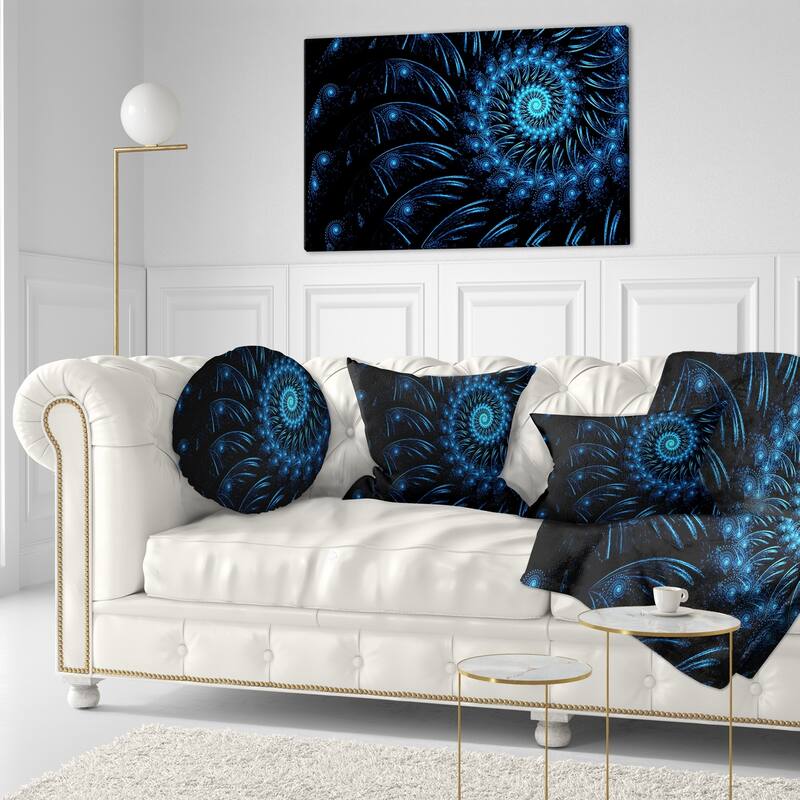 Designart 'Endless Spiral Snail Blue' Abstract Throw Pillow