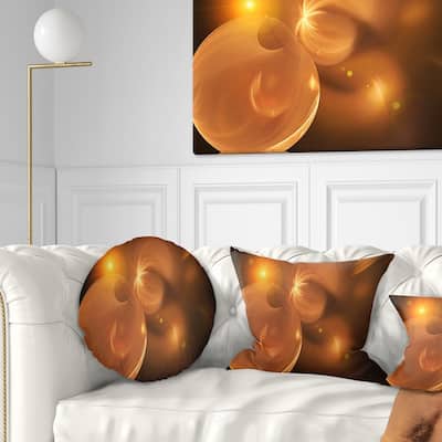 Designart 'Softly Glowing Circles Yellow' Abstract Throw Pillow