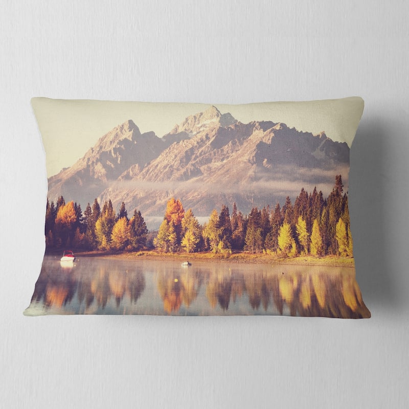 Designart 'Grand Teton National Park' Landscape Printed Throw Pillow