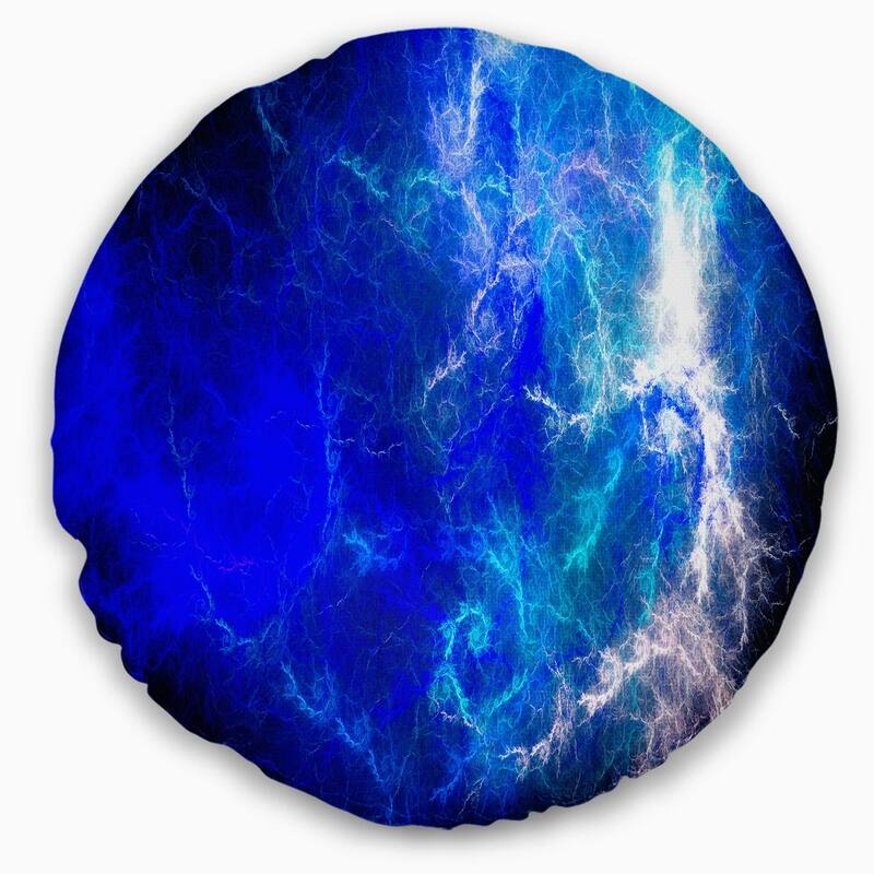 Designart 'Blue Sparkling Lightning' Abstract Throw Pillow