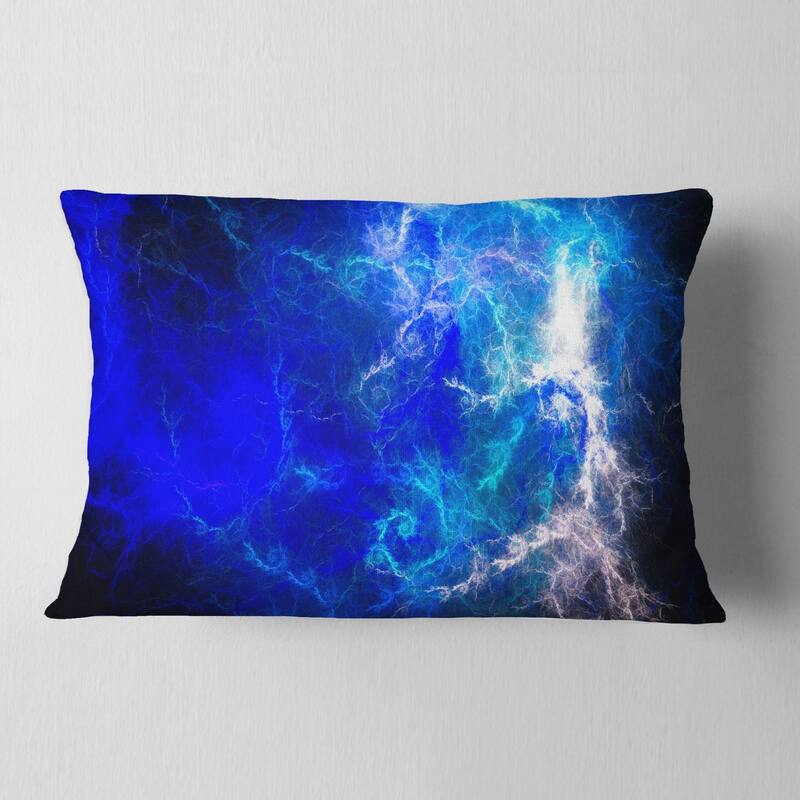 Designart 'Blue Sparkling Lightning' Abstract Throw Pillow