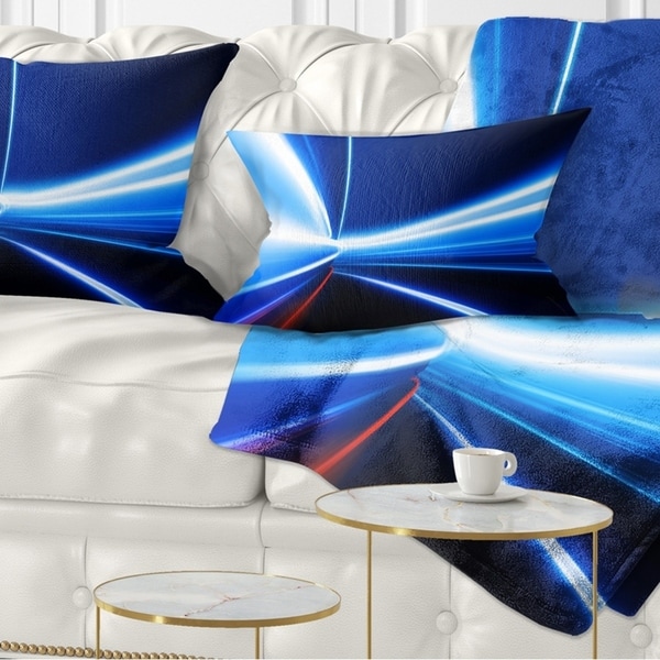 Designart 'Speed on Night Road' Abstract Throw Pillow