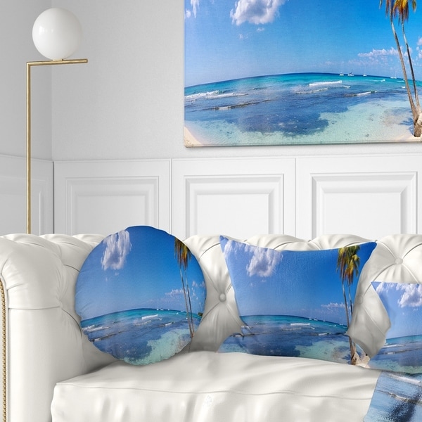 Designart 'Paradise Beach Panorama' Landscape Photography Throw Pillow