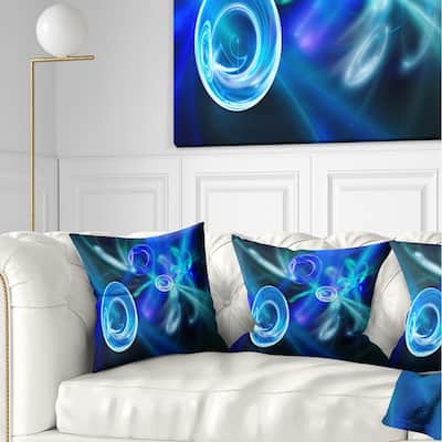 Designart 'Blue Fractal Desktop' Abstract Throw Pillow