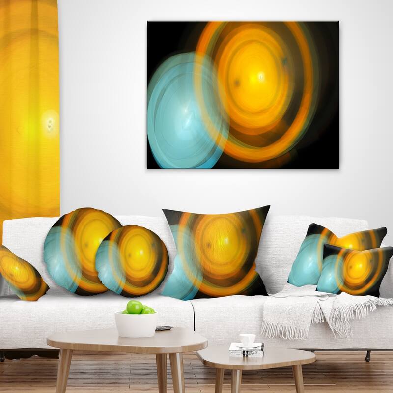 Designart 'Orange Fractal Desktop' Abstract Throw Pillow