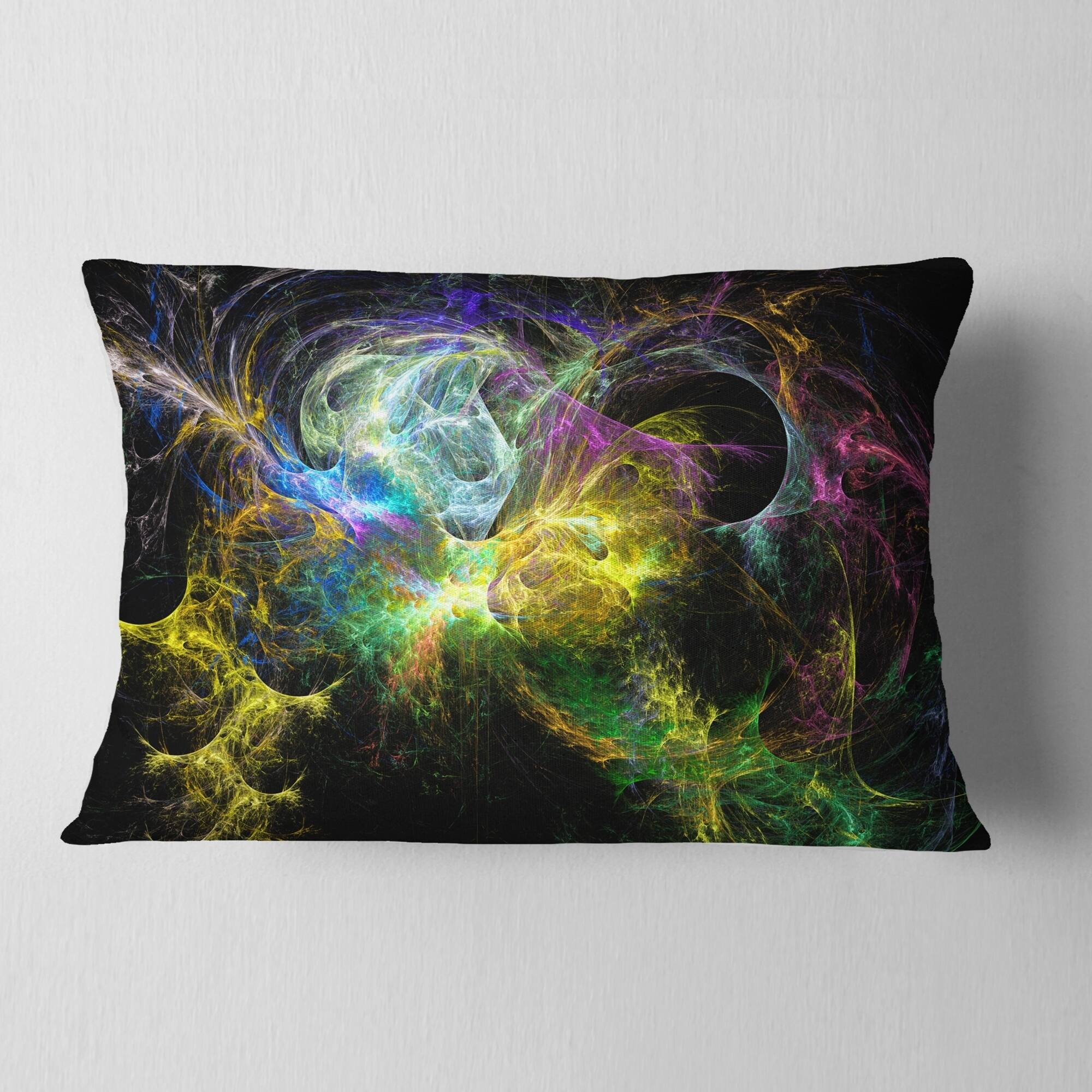 Designart 'Wings of Angels Yellow' Abstract Throw Pillow Bed Bath