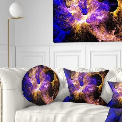 Designart 'Wings of Angels Blue in Black' Abstract Throw Pillow