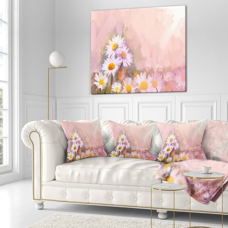 Designart 'Gerbera Flowers on Soft Color Back' Floral Throw Pillow
