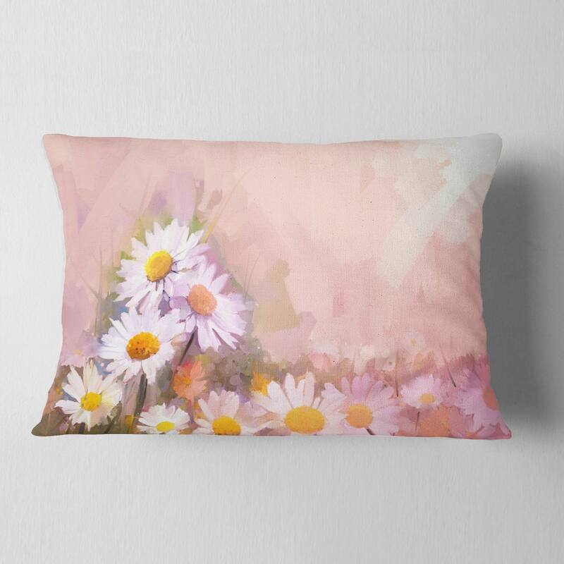Designart 'Gerbera Flowers on Soft Color Back' Floral Throw Pillow