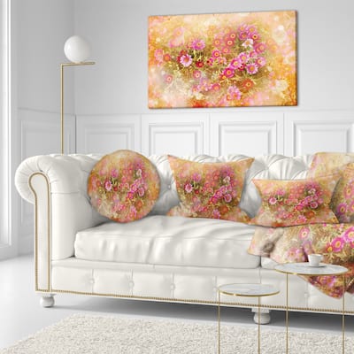 Designart 'Spring Background with Little Flowers' Floral Throw Pillow