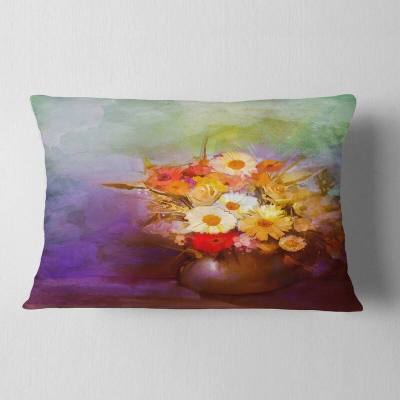 Designart 'Bouquet of Small Flowers Watercolor' Floral Throw Pillow