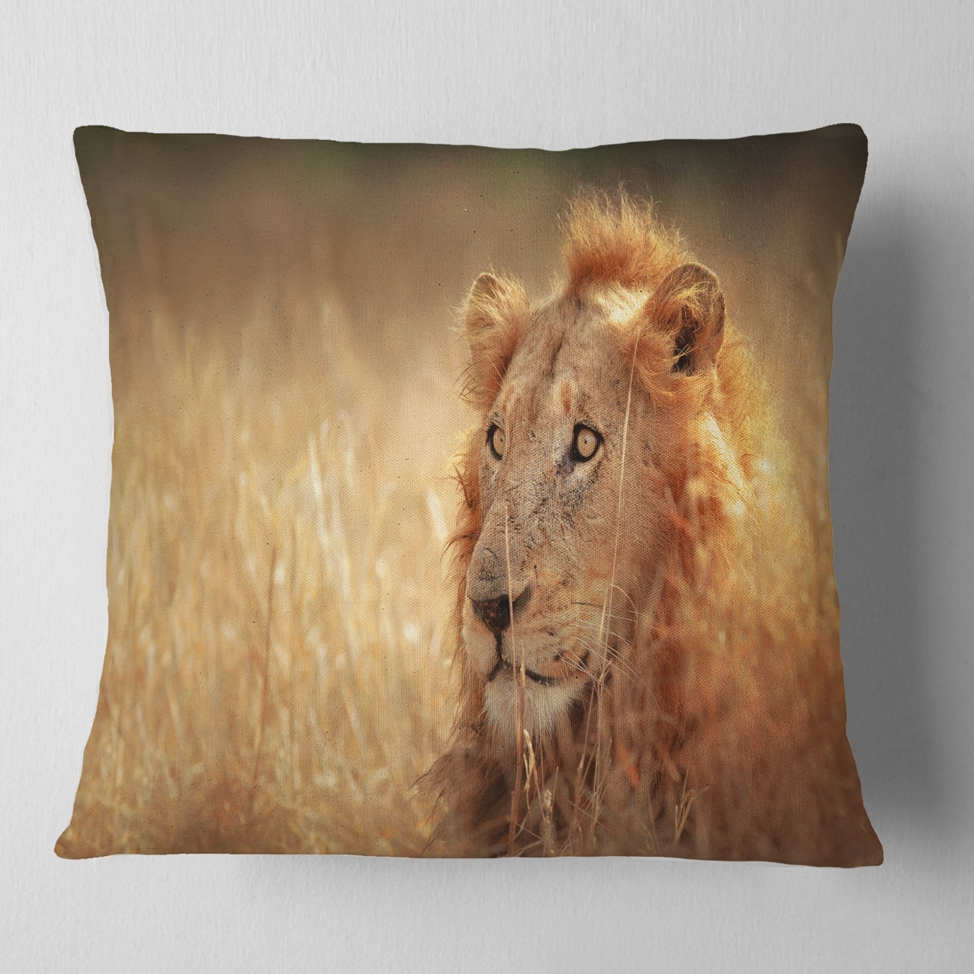 Evergrace Freja Woven Stripes Pillow - Lion Brown