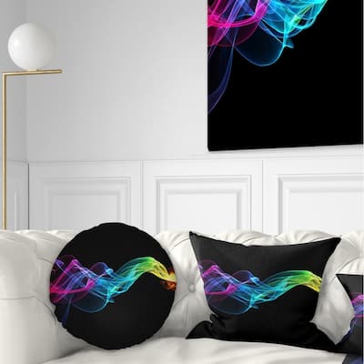 Designart 'Abstract Ribbon Waves on Black' Abstract Throw Pillow