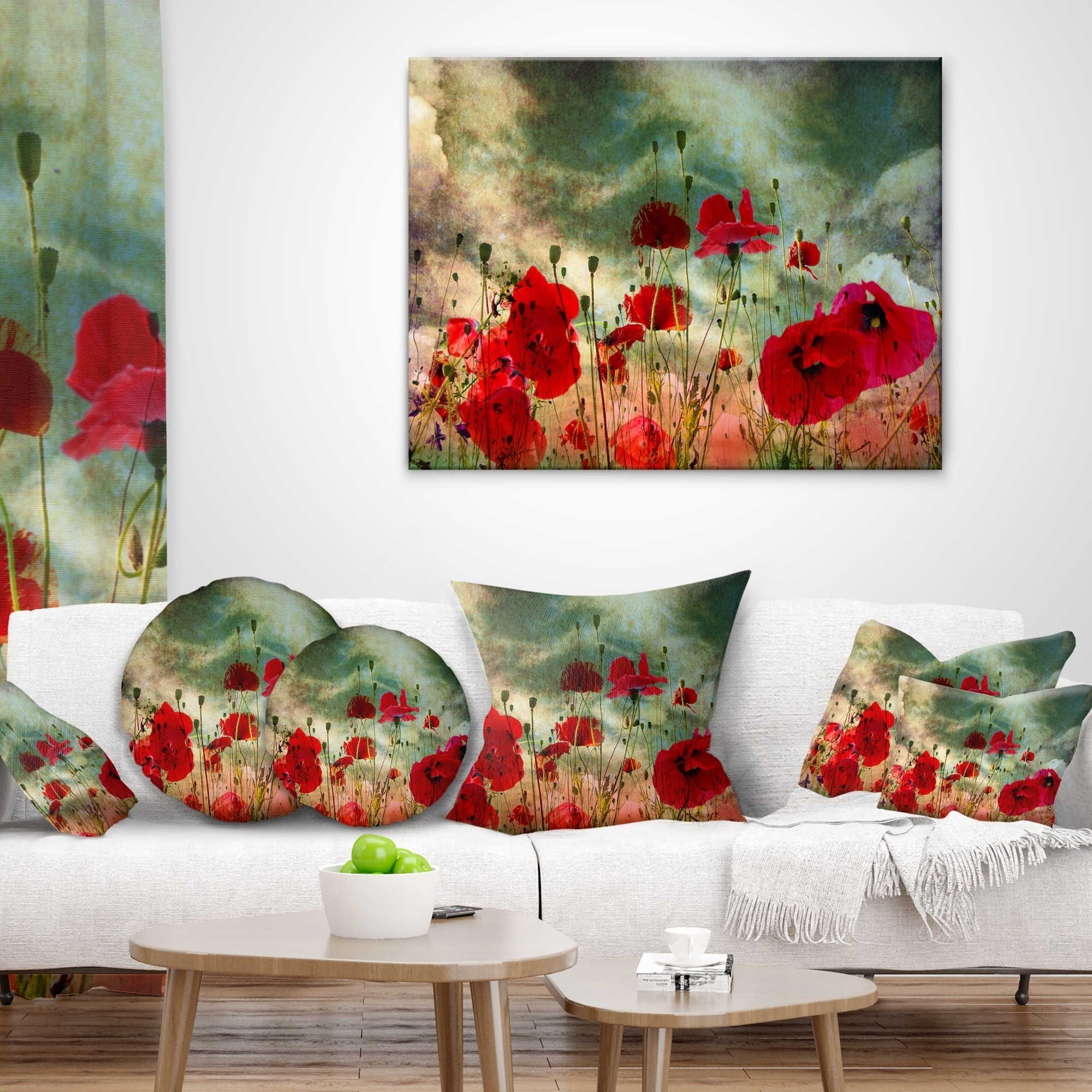 Designart 'Wild Red Poppy Flowers in Sky' Floral Throw - Picture 9 of 13