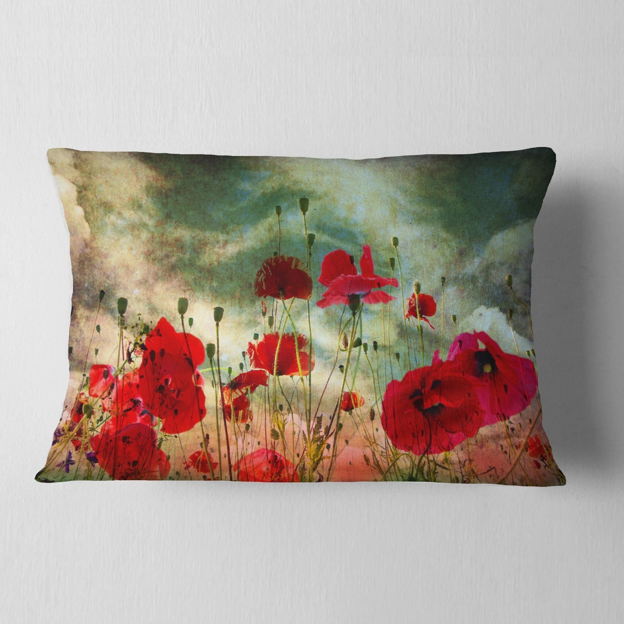Designart 'Wild Red Poppy Flowers in Sky' Floral Throw - Picture 8 of 13