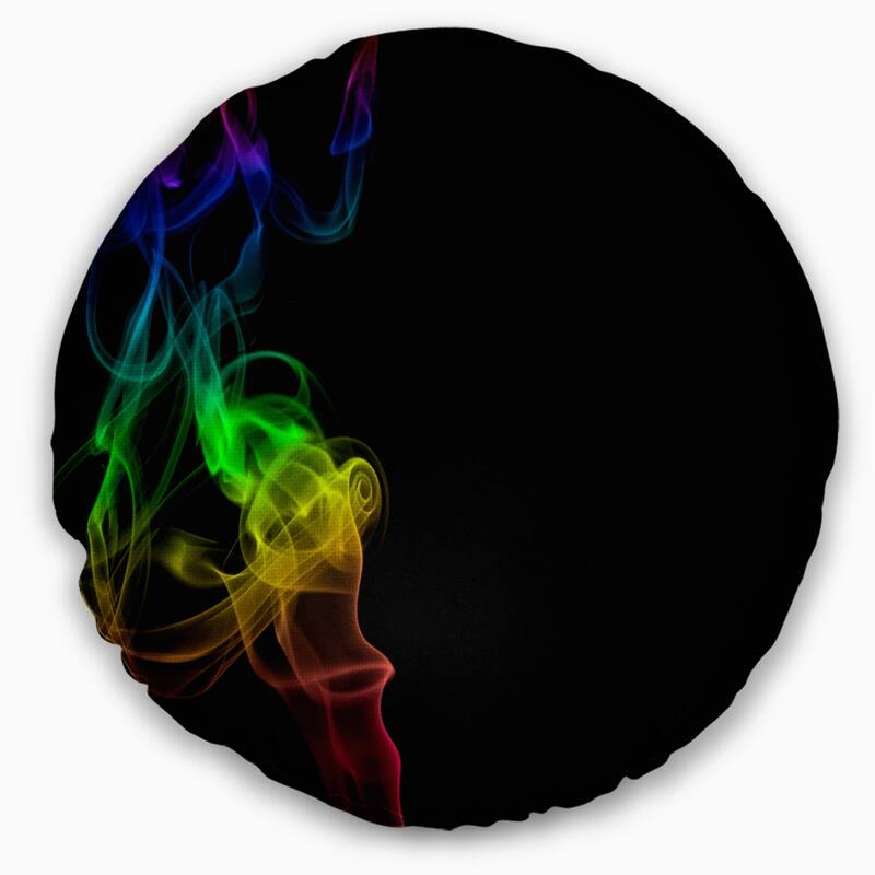 Designart 'Colorful Abstract Smoke Waves' Abstract Throw Pillow