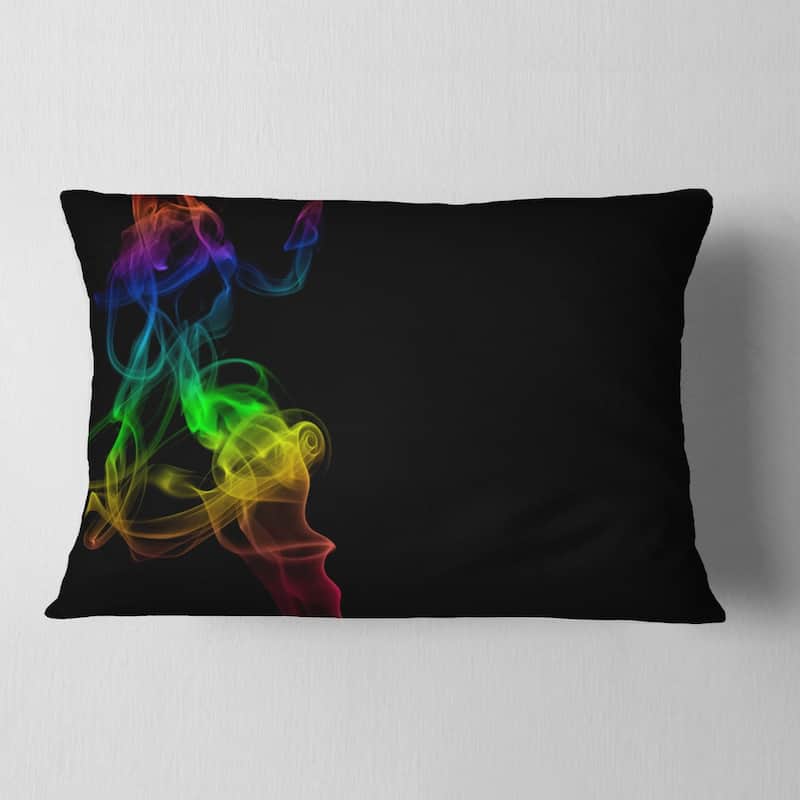 Designart 'Colorful Abstract Smoke Waves' Abstract Throw Pillow