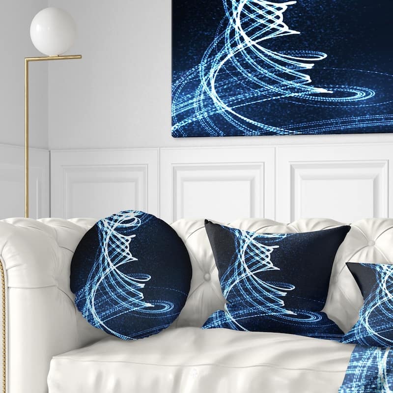 Designart '3D Illuminated Helix Shapes' Abstract Throw Pillow - Round - 20 inches round - Large