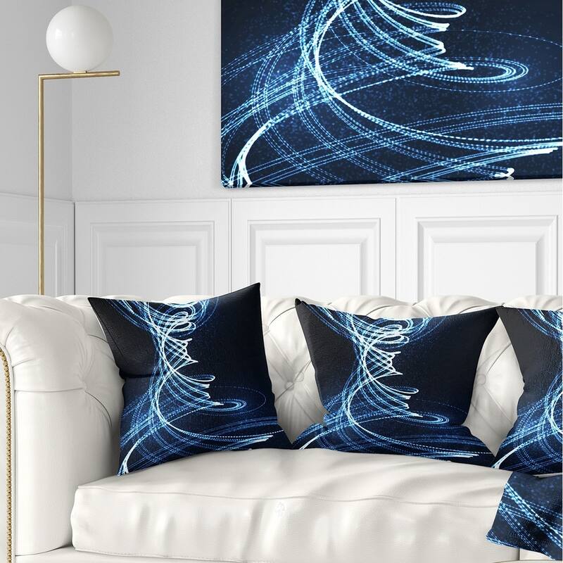Designart '3D Illuminated Helix Shapes' Abstract Throw Pillow - Square - 26 in. x 26 in. - Large